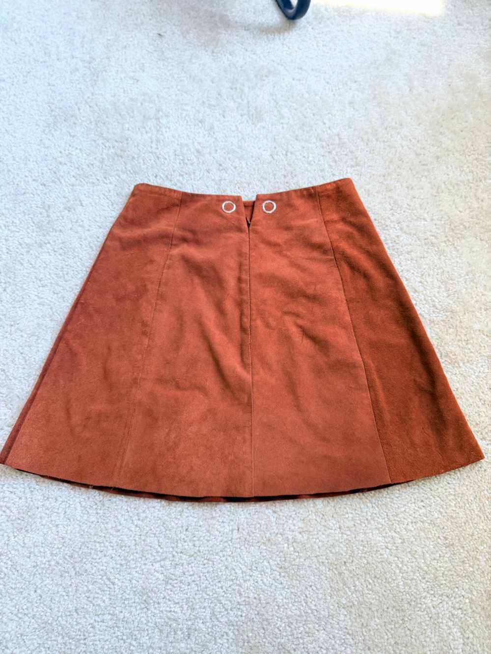 Veda Suede Leather Skirt in Caramel/Brown